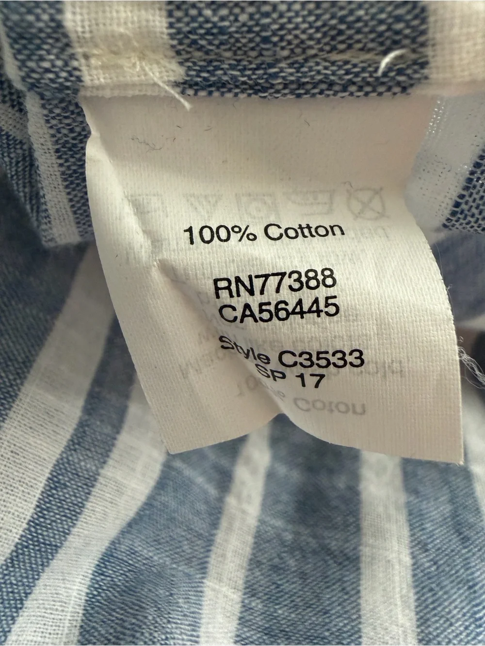 J.Crew Perfect Fit blue striped button up shirt 100% cotton 2017